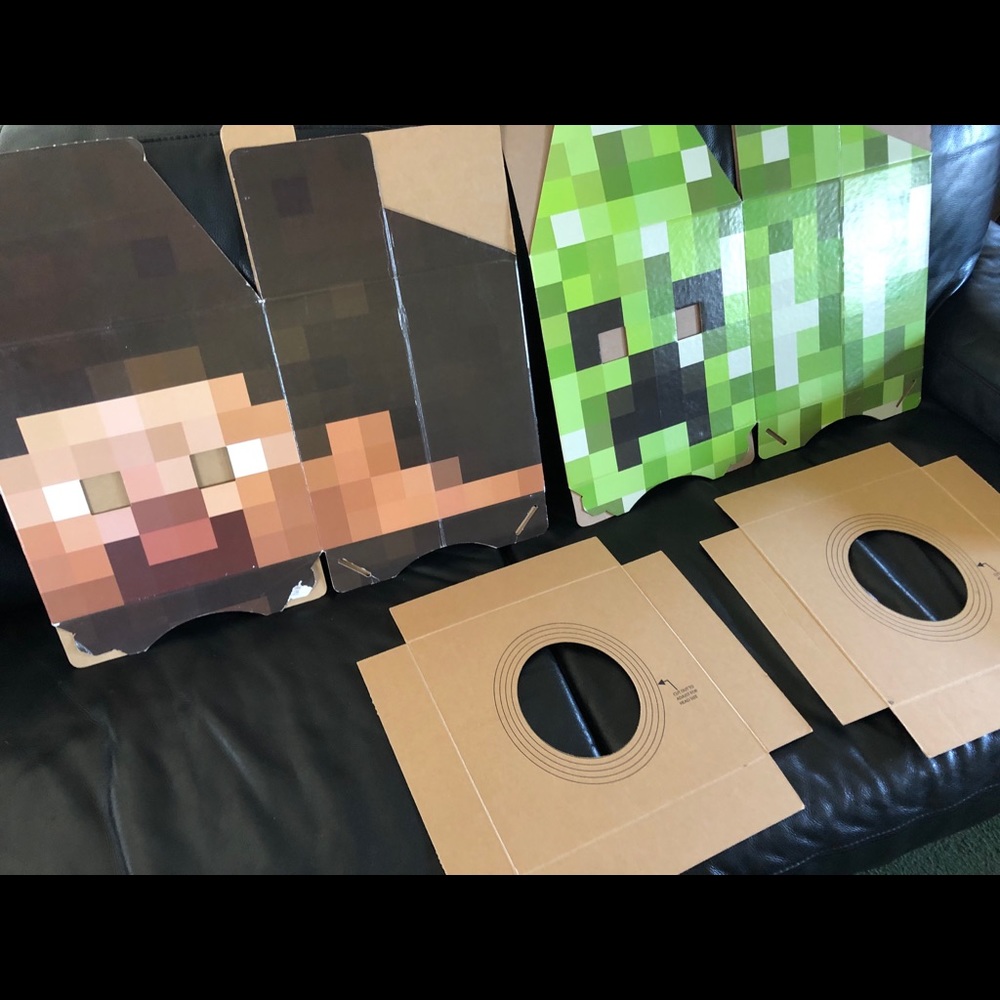 2 Minecraft Halloween masks. Steve and Creaper